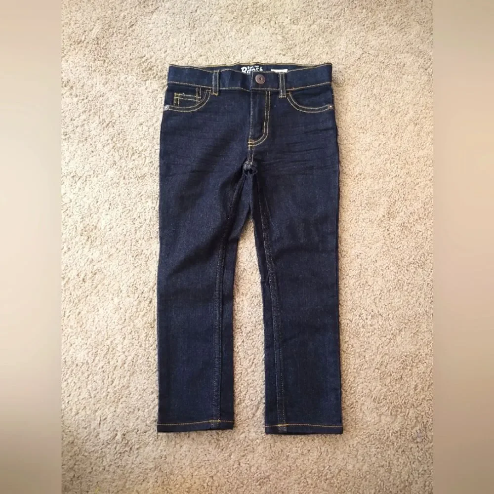 OshKosh B'Gosh Boys Kids Jeans Size 4R Skinny Raw Denim Blue BRAND NEW NO TAGS